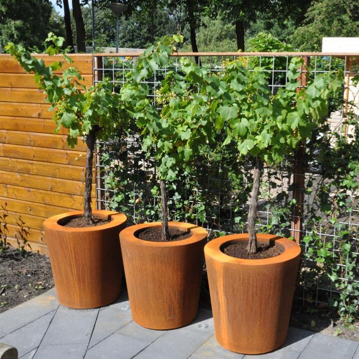 Konisk Corten Stålbakke Til Have 100X80Cm