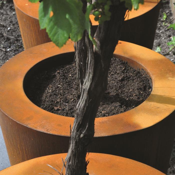 Cado Blomsterkasse I Rusten Corten Stål 60Cm