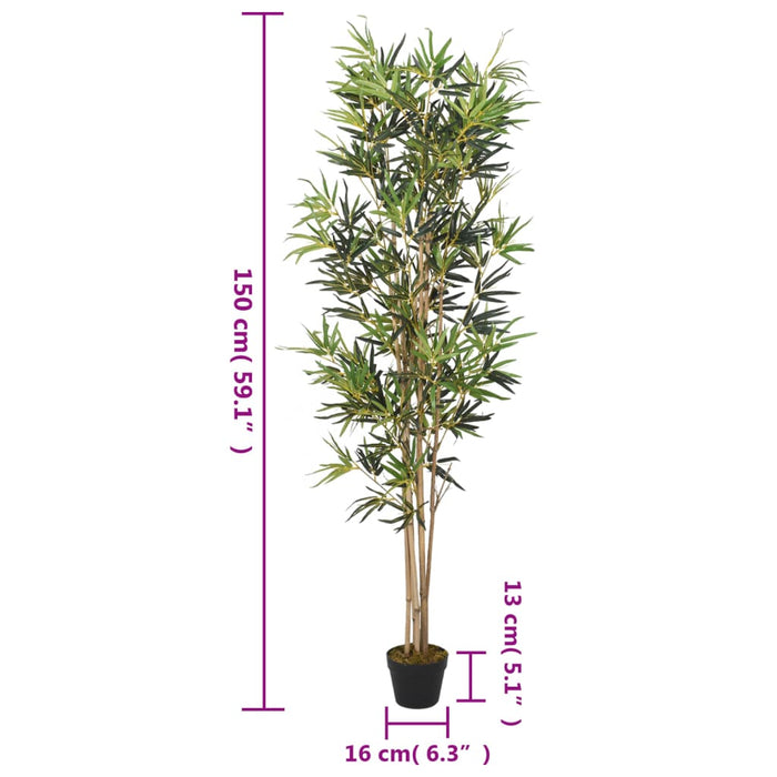 Kunstig Bambus 828 Blade 150 Cm Grøn