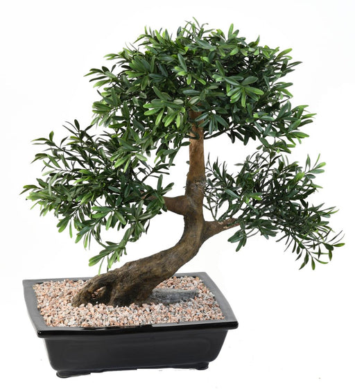 Kunstig Bonsai Sort Pil 50 Cm Med Dekorativ Potte