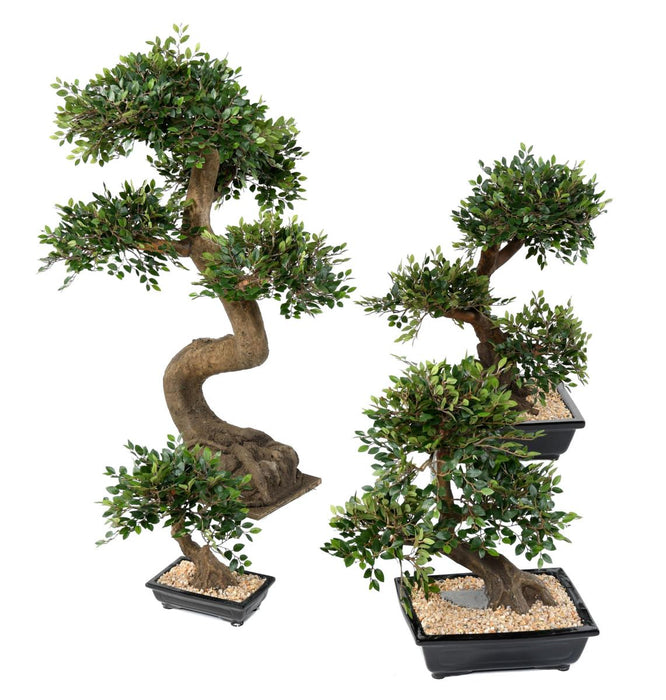Kunstig Elm Bonsai 70Cm Med Keramisk Pot