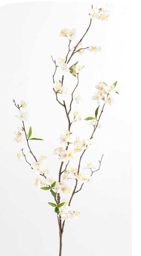Kunstig Hvid Kirsebærgren 76 Blomster 115Cm