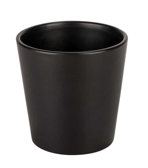Sort Keramisk Pottedække 15,5 Cm Til Planter