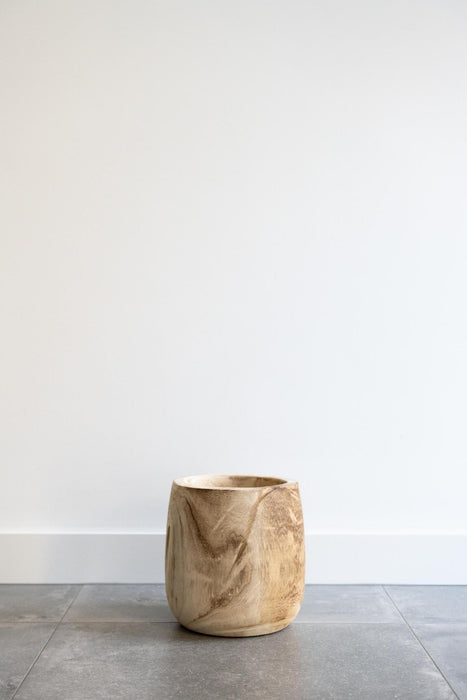 Plantepotte I Træ -H25Cm, Ø23Cm
