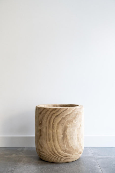 Plantepotte I Træ - H42Cm, Ø40Cm