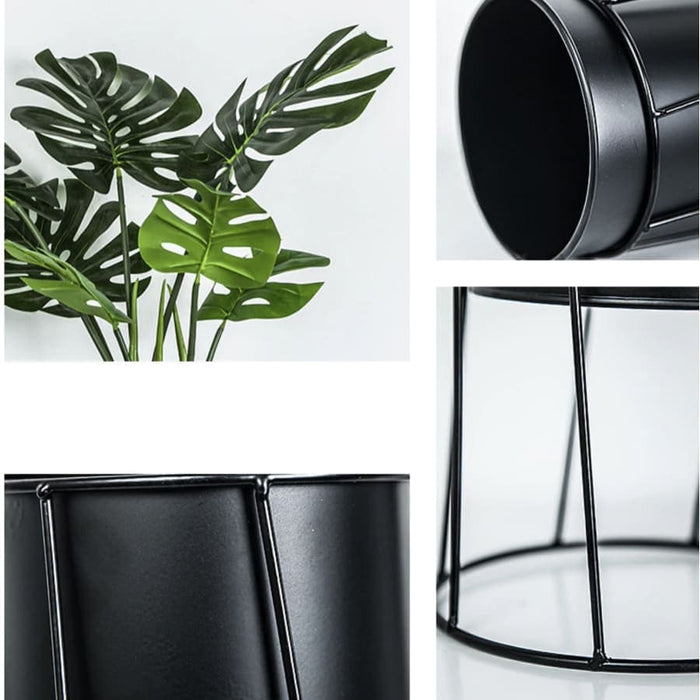 Sort Geometrisk Keramisk Piedestal Plantekasse