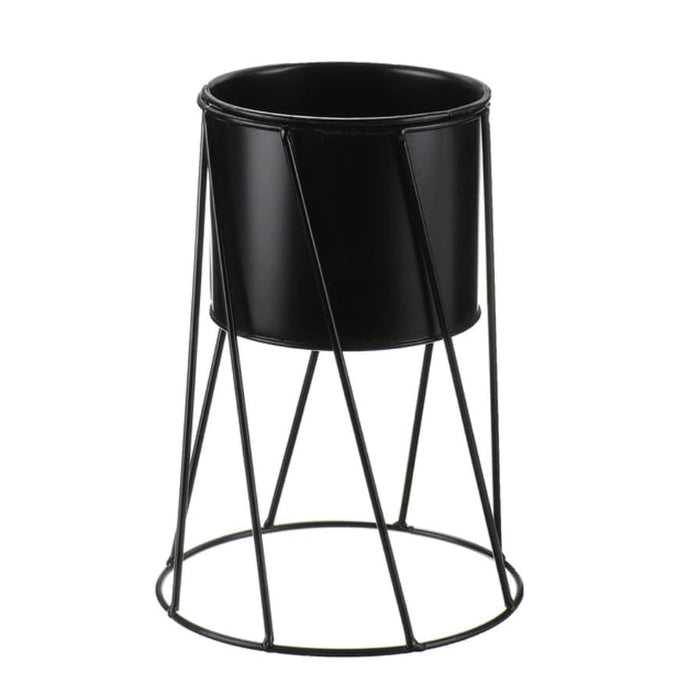 Sort Geometrisk Keramisk Piedestal Plantekasse