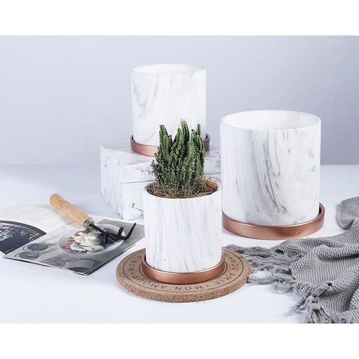 Hvid Marmor Cache Planter