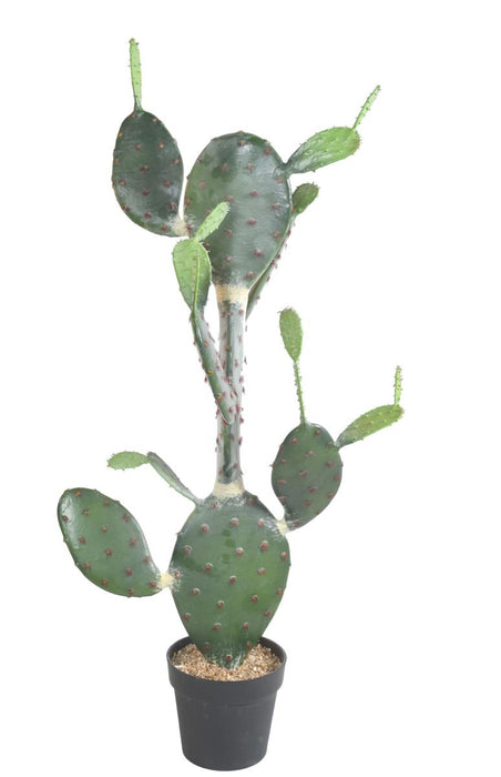 Kunstig Opuntia Cactus Til Indendørs 120Cm Grøn
