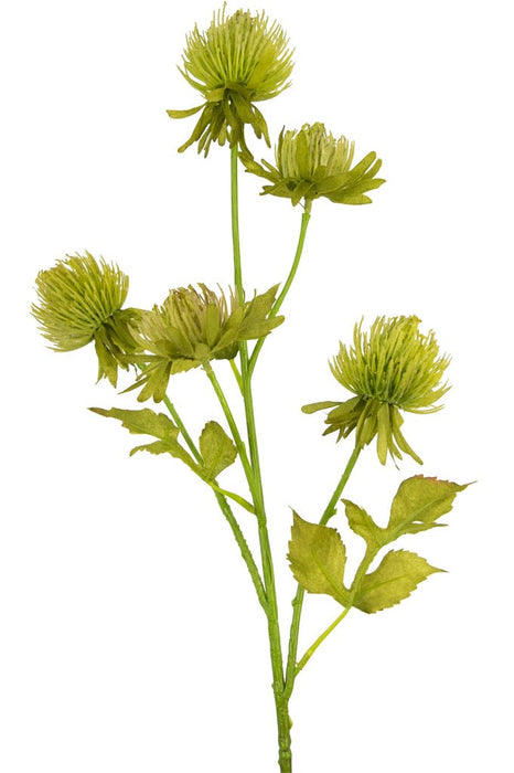 Grøn Tidsel - Kunstig Blomstrende Gren