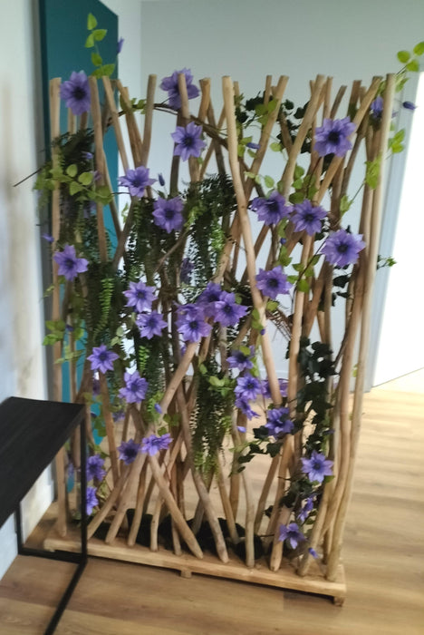 Naturlig Teak Claustra Til Rumadskillelse