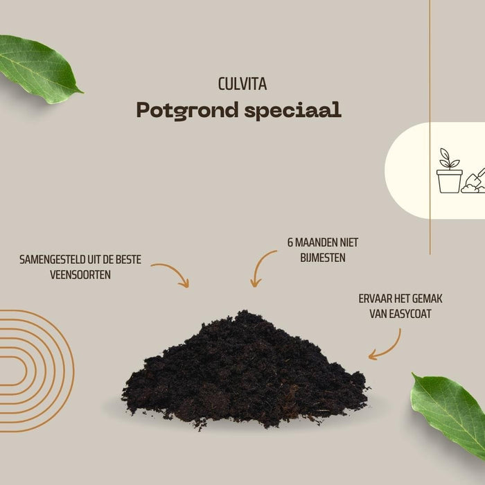 Culvita - Potgrond Specia Met 6 Måneders Ernæring 40 Liter - Premium Pottejord Til Indendørs Og Udendørs Planter - Med Næring Fra Easycoat