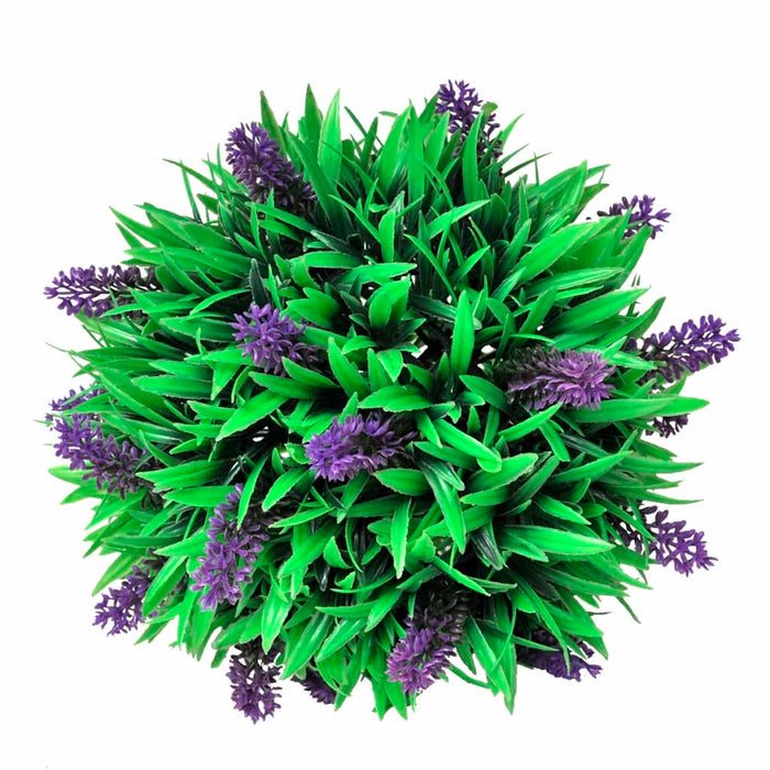 Sæt Med 2 Kunstige Buksbomkugler Med Lavendel 28 Cm