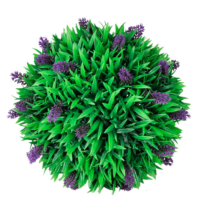 Sæt Med 2 Kunstige Buksbomkugler Med Lavendel 30 Cm