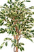 Kunstig Ficus 120 Cm Spraglet Med Naturlig Stamme