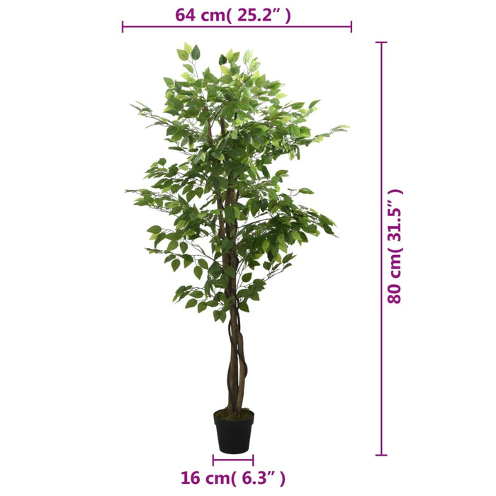 Kunstig Ficus 378 Blade 80 Cm Grøn