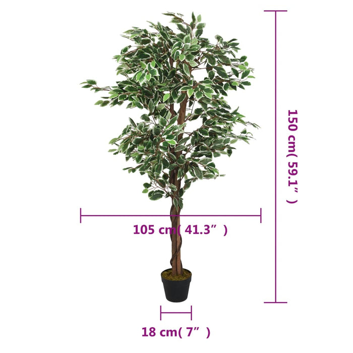 Kunstig Ficus 756 Blade 150 Cm Grøn