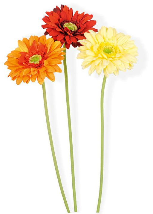 Kunstig Gerbera Blomst Orange 50 Cm Fleksibel Stængel