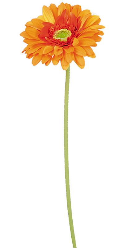 Kunstig Gerbera Blomst Orange 50 Cm Fleksibel Stængel