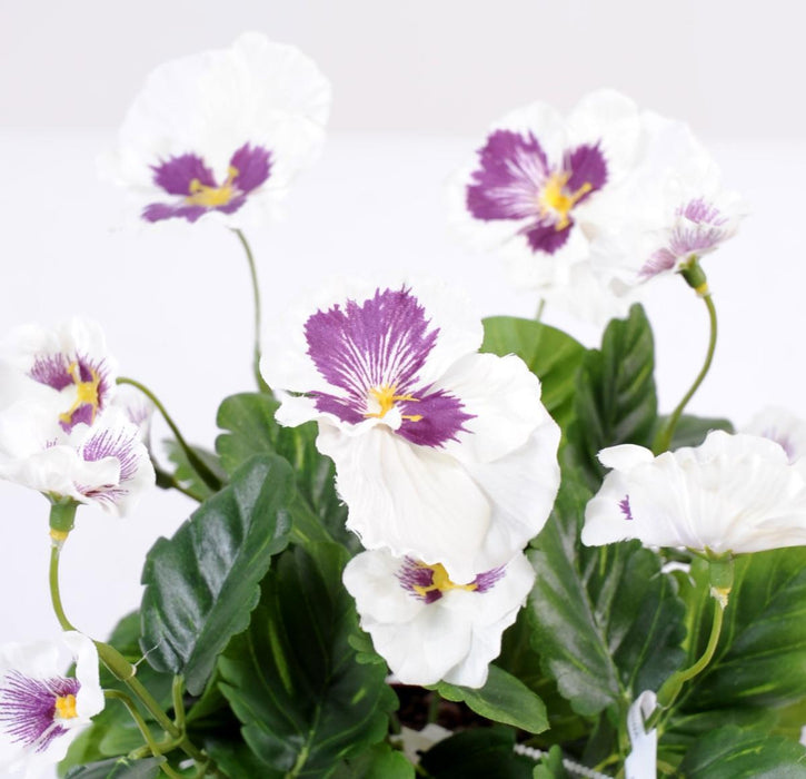 Kunstig Stedmoderblomst 26 Cm Indendørs Plante Hvid Lavendel