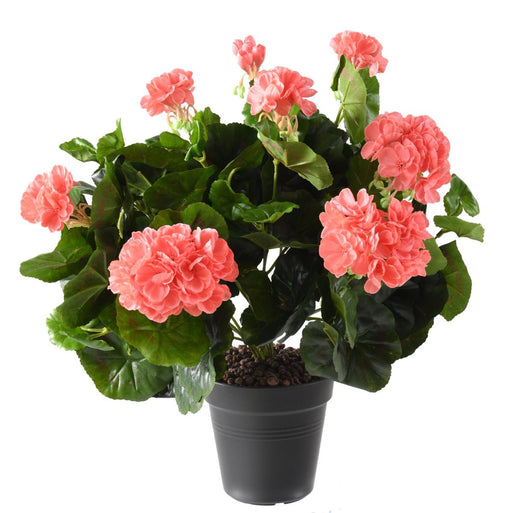 Kunstig Geranium På Pæl 35 Cm Laks