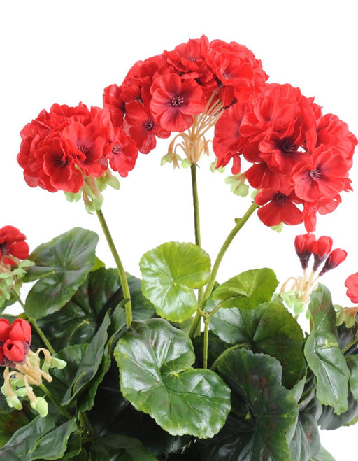 Kunstig Rød Geranium 5 Hoveder 40 Cm Pæl