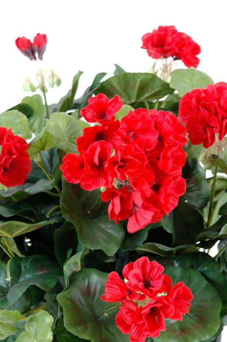 Kunstig Rød Geranium På Pæl 35 Cm