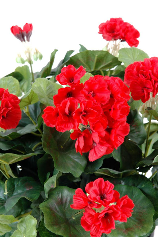 Kunstig Rød Geranium På Pæl 35 Cm