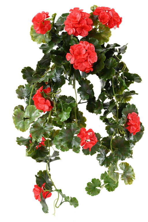Kunstig Geranium Rød Uv 10 Hoveder 65Cm Til Udendørs