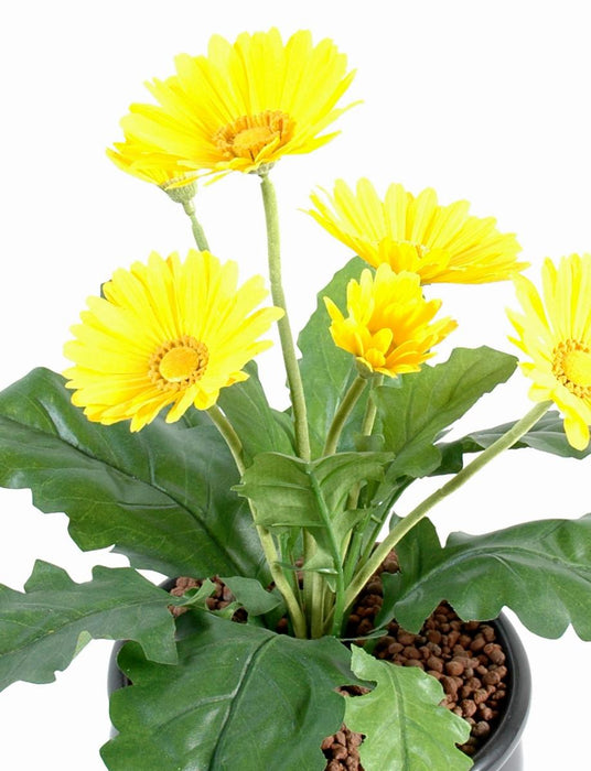 Gul Kunstig Gerbera 25 Cm Blomst På Bål