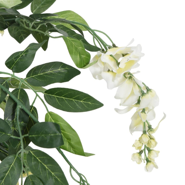 Kunstig Wisteria 560 Blade 80 Cm Grøn Og Hvid