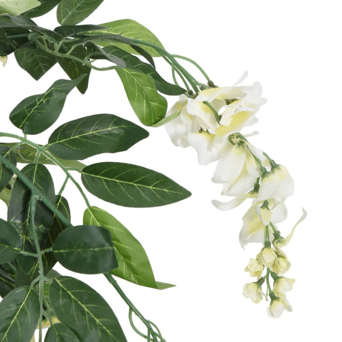 Kunstig Wisteria 840 Blade 120 Cm Grøn Og Hvid