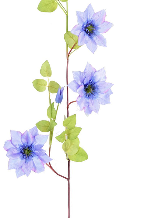 Klematisguirlande 3 Lilla Blomster 107 Cm Indvendig Dekoration