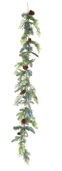 Kunstig Julekrans Med Fyrrekogler 180Cm