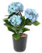 Kunstig Hortensia 3 Hoveder UV-Resistent H.45Cm Blå