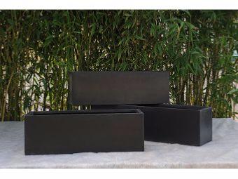 Sort Fiberstone Plantekasse 60X20Cm Til Altan