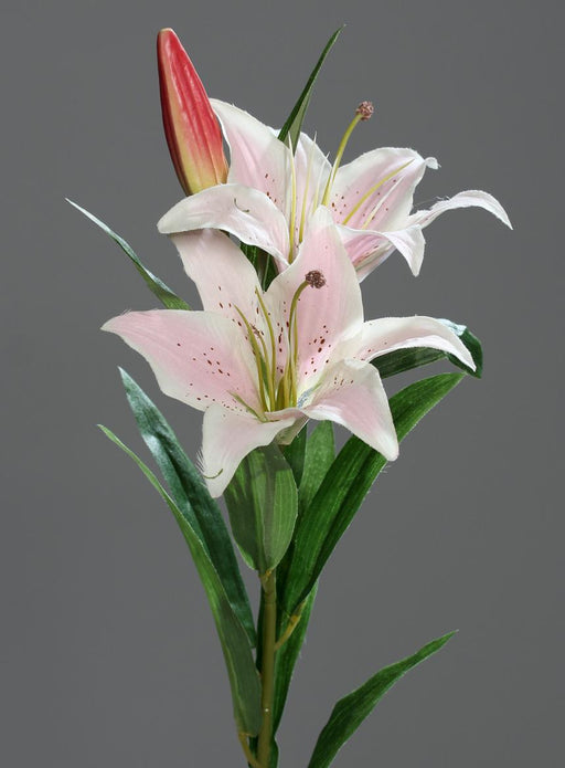 Kunstig Lilje 78 Cm Med To Lyserøde Blomster