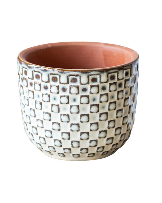 Mini Cache Pot - Hvid Relief