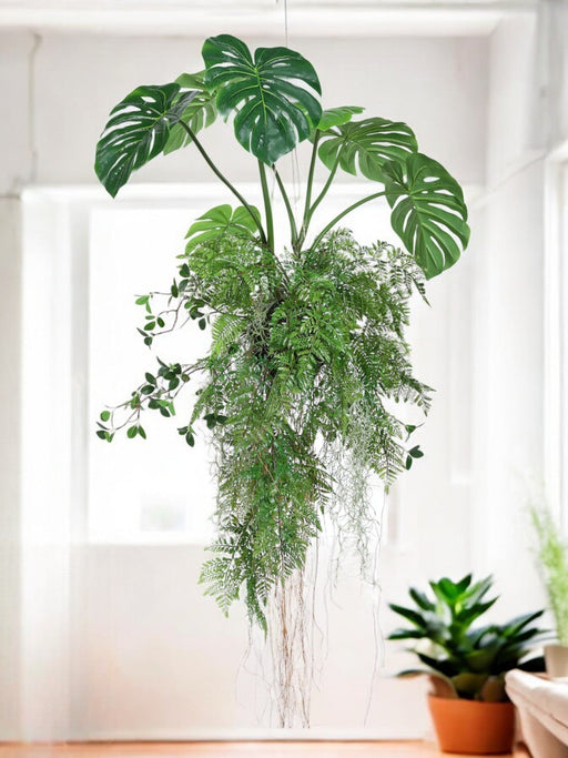 Monstera/Fern - Kunstig Hængeplante