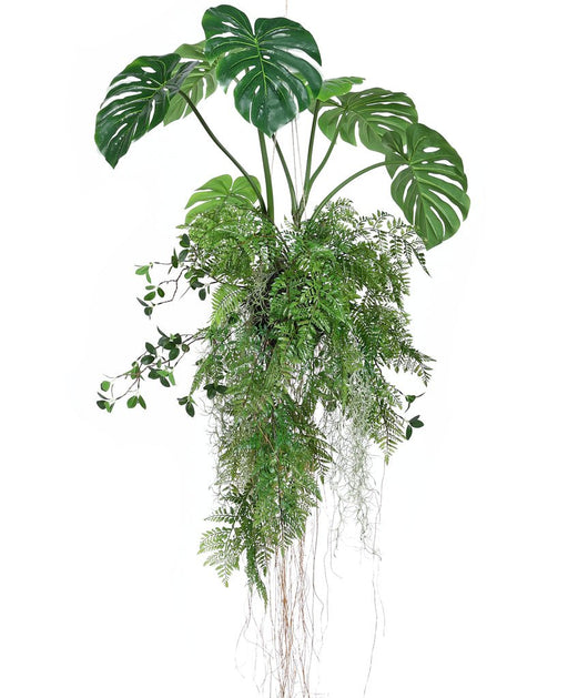 Monstera/Fern - Kunstig Hængeplante