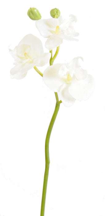 Kunstig Phalaenopsis Orkidé 3 Blomster Hvid 45 Cm