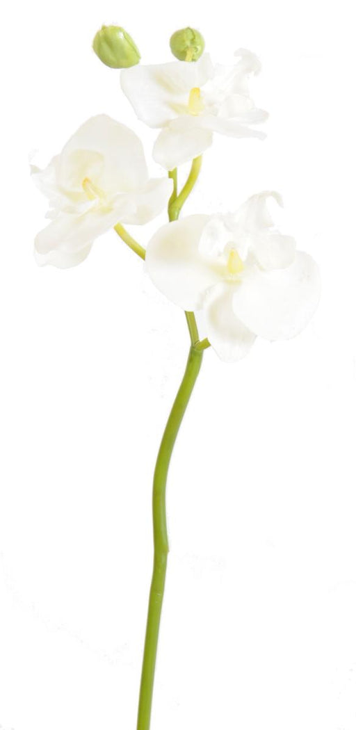 Kunstig Phalaenopsis Orkidé 3 Blomster Hvid 45 Cm