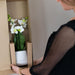 Hvid Phalaenopsis Orchid - Face-2-Face Silver Pot