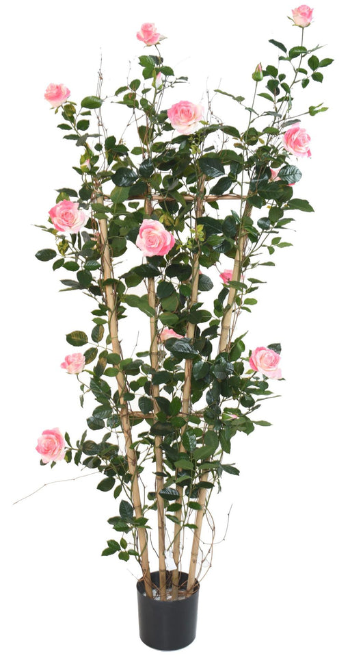 Kunstig Blomster Palisade Rose Bush H.160Cm Pink