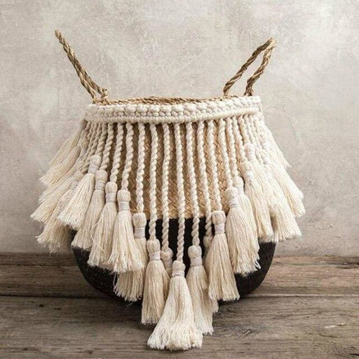 Vævet Macrame Kurv