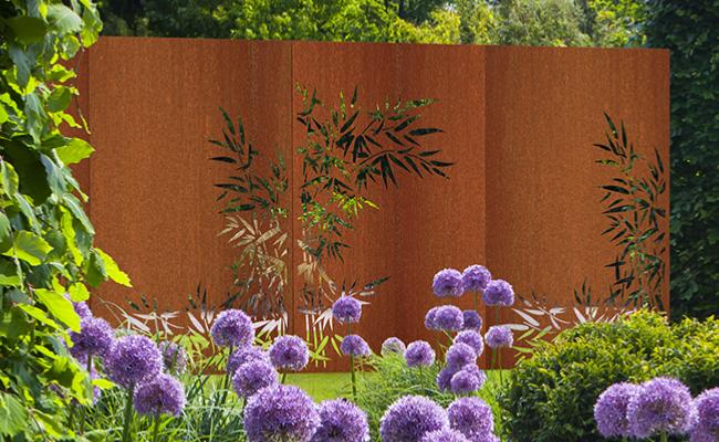 Bambus Corten Panel Til Haveterrasse H.180X110 Cm