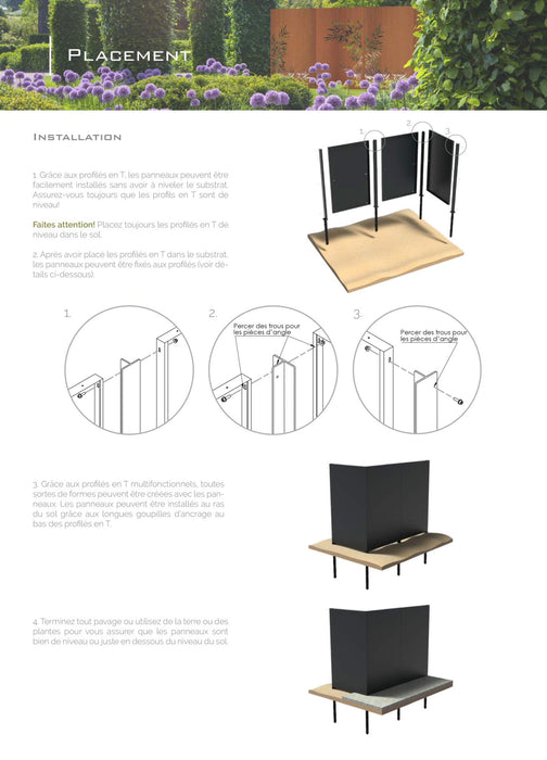 Bambus Corten Panel Til Haveterrasse H.180X110 Cm