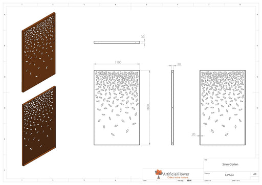 Corten Stål Dekorative Panel Til Haven