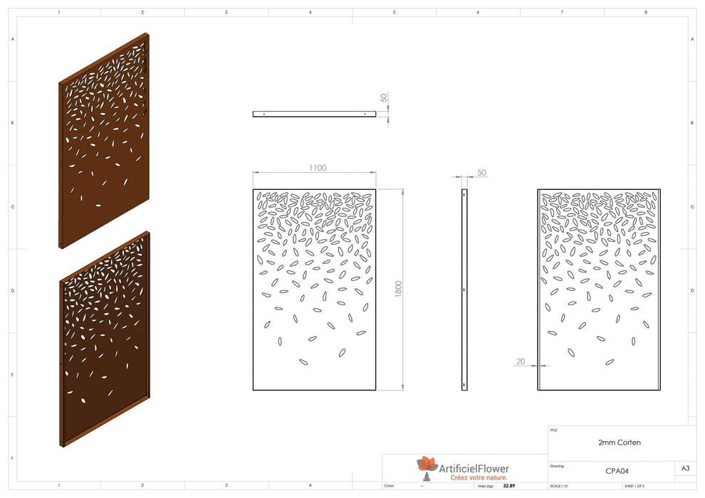 Corten Stål Dekorative Panel Til Haven