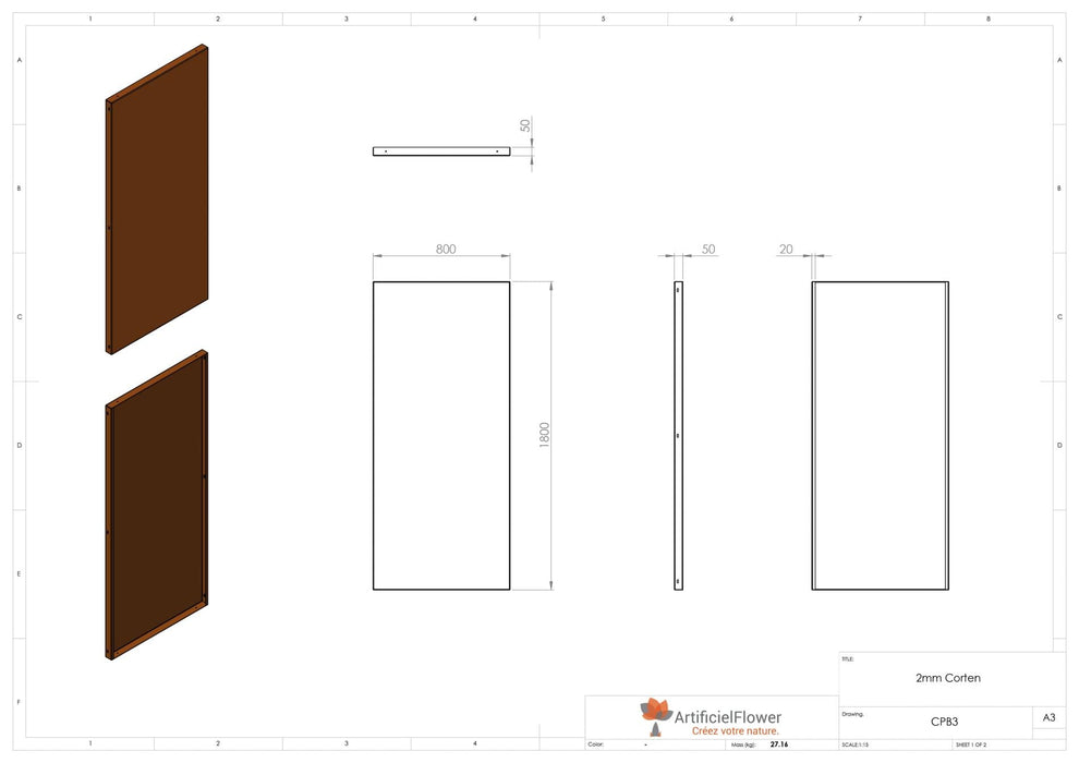 Corten Stålpanel Til Havedekoration